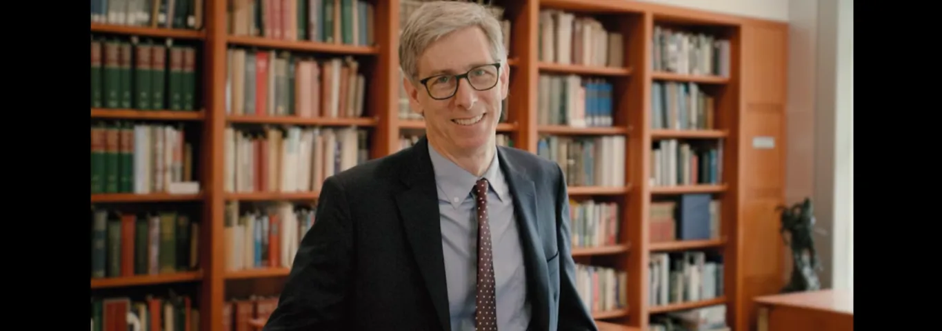 A screengrab of Peter Kastor from his recent interview after receiving a Distinguished Faculty Award in 2025.