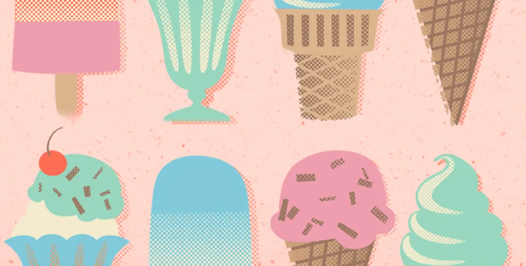 "Ice cream cones with light background"