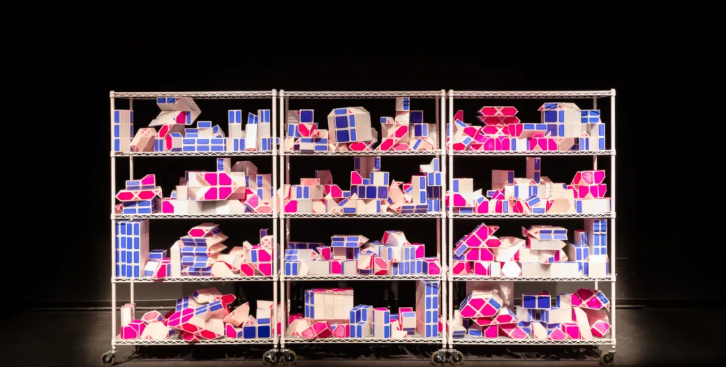"Marching Cubes is a 3D-printed assembly system by the Canadian Artist Jesse Jackson"