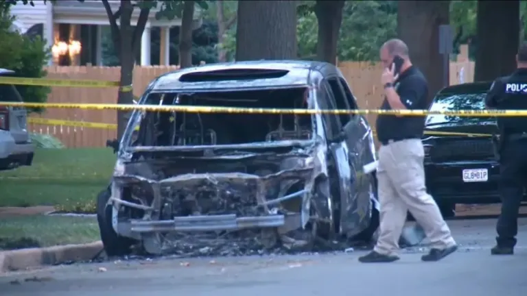 Antisemitic act in Clayton- Image of car damaged by fire
