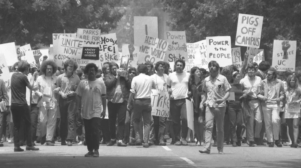 "Student protests in the 1960s were considered part of a “crisis of democracy.” Photo is from the American Archive of Public Broadcasting"