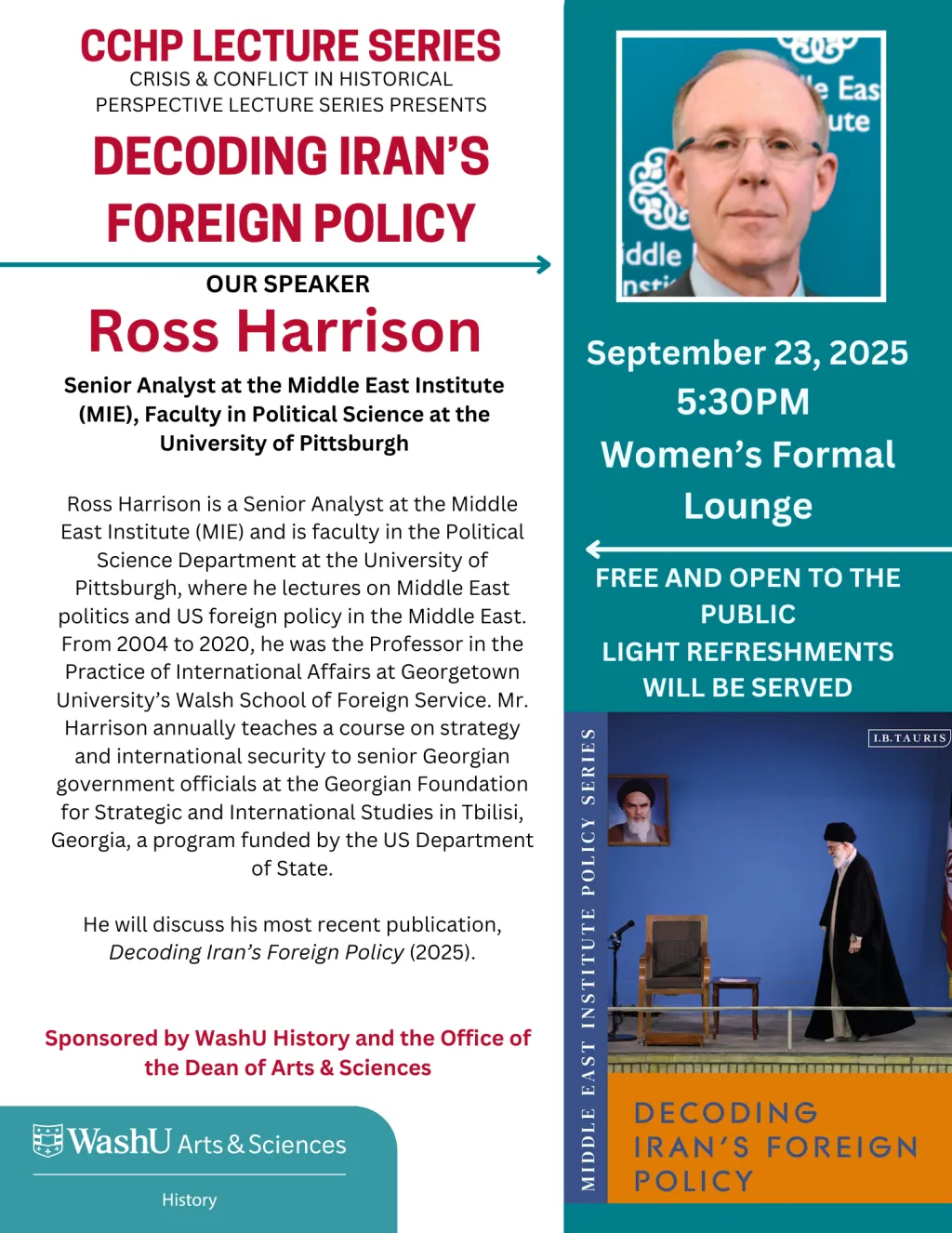 "Ross Harrison, Fall 2025 CCHP Speaker Series"