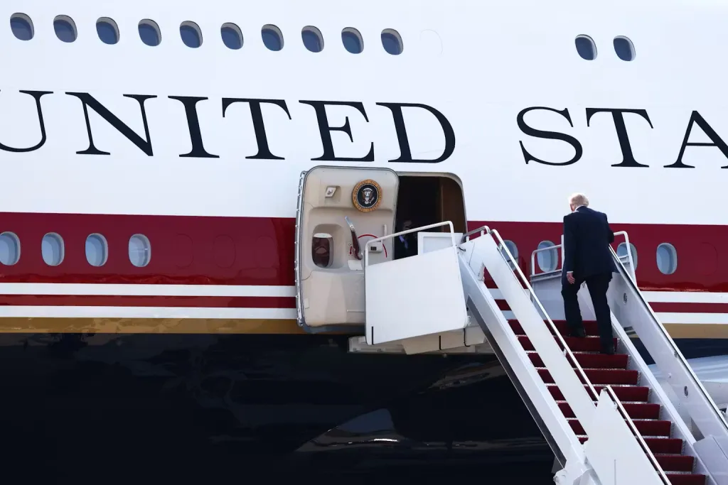 President Donald Trump boards Air Force One on July 1, 2026, at Joint Base Andrews, Maryland. Finn Gomez/Getty Images