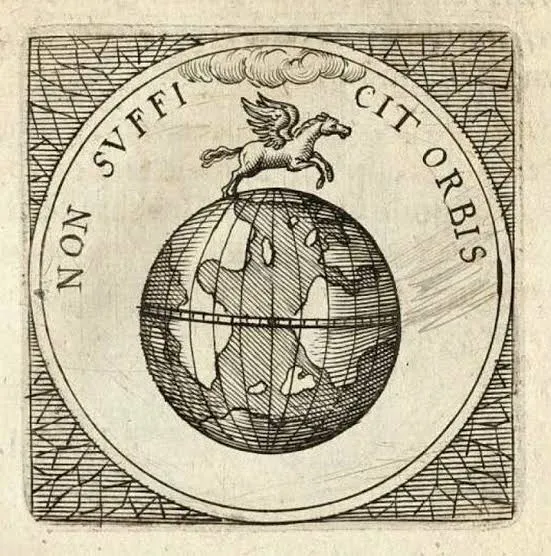 "Emblem with the phrase, 'non sufficit orbis'"