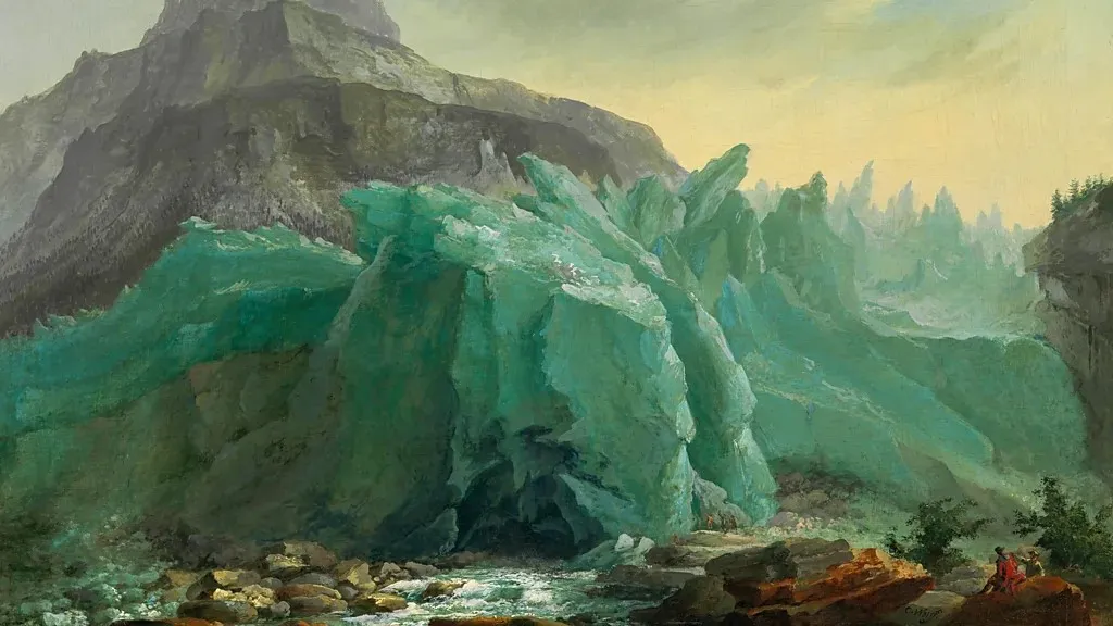 "This painting is titled The Lower Grindelwald Glacier with Lütschine and the Mettenberg and was created by Swiss artist Caspar Wolf in 1774"