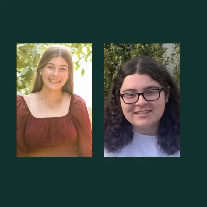 "Nicole Spangler (left) and MJ Jones (right) Living History Scholars"