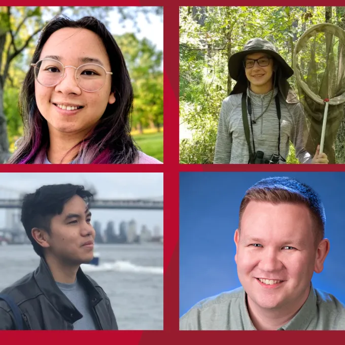 "Angela He (upper left), Kiegan Baranski (upper right), Syrus Solo Jin (lower left), Ben Greenho (lower right)"