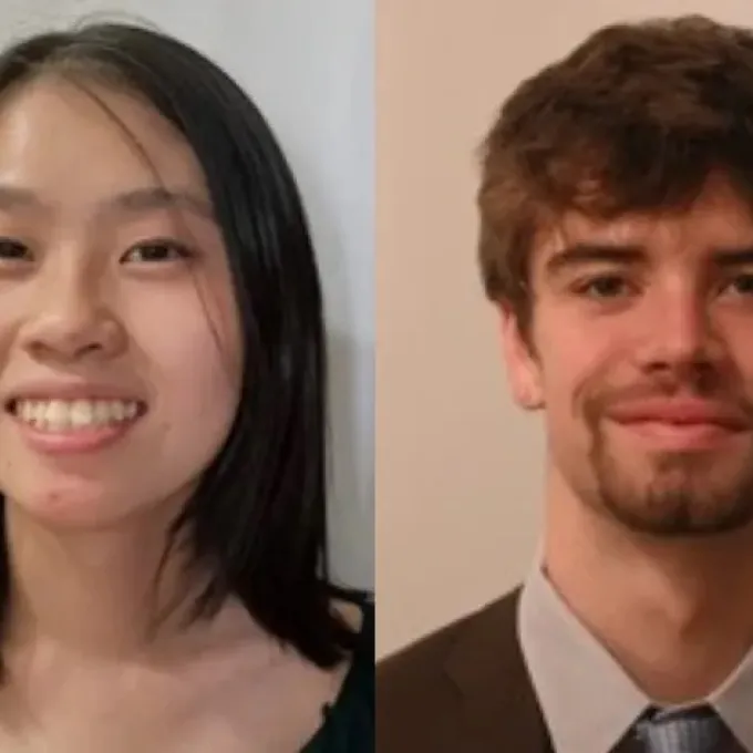 "Jennifer Ong and Calvin Crossland, the 2026 Living History Scholars in the Department of History"