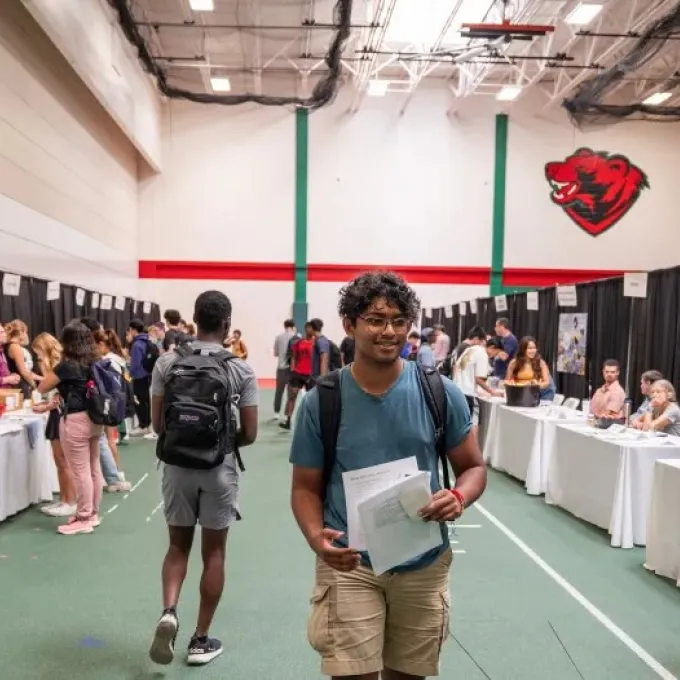 "Image of visitors from the 2023 Major Minor Fair at WashU"