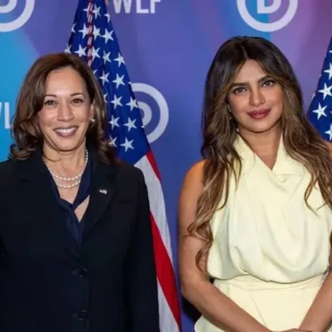 "Kamala Harris with Priyanka Chopra"