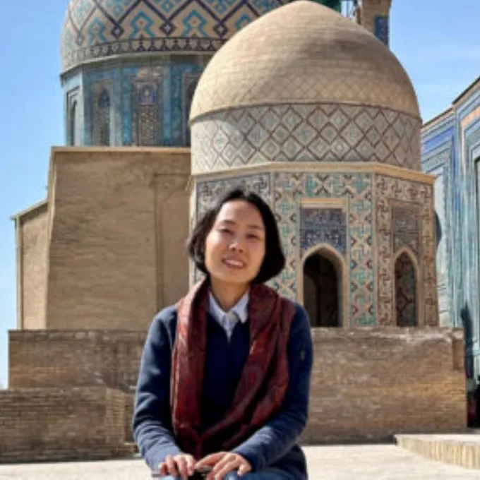 Lacey during a 2024 research trip to Uzbekistan. (Courtesy photo)